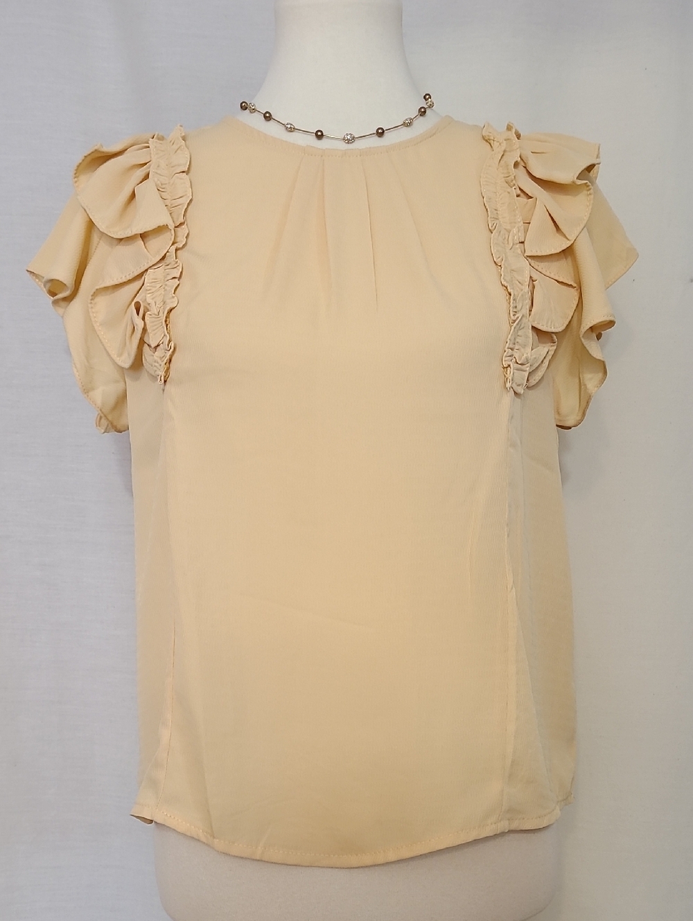 Butter Yellow Ruffle Sleeve Blouse